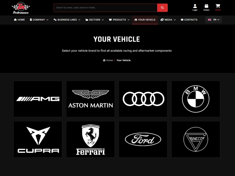 Nuova sezione “Tuo veicolo” sul sito TM Performance